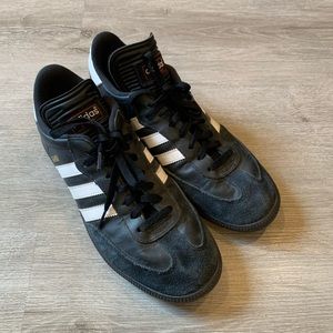 adidas Samba Classic Black Leather Shoes Size 9.5